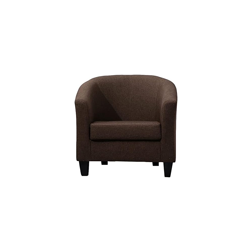 Accent Chair Living Room Chair Contemporary Lounge Sofa Chair Extra-Thick Comfortable Seat with Armrests Linen Home Office Bedroom Studio Sofa (Brown)