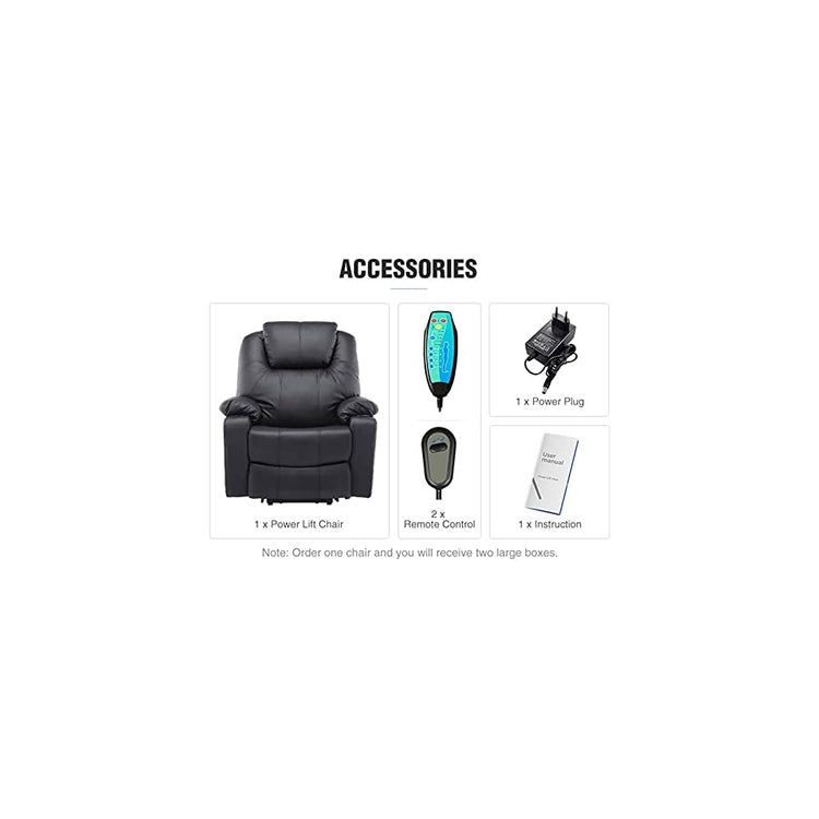 Recliner Chair for Living Room Large Power Lift Recliner Chairs,Pu Leather Massage and Heat Sofa Chairs for Elderly,2 Side Pockets and Cup Holders
