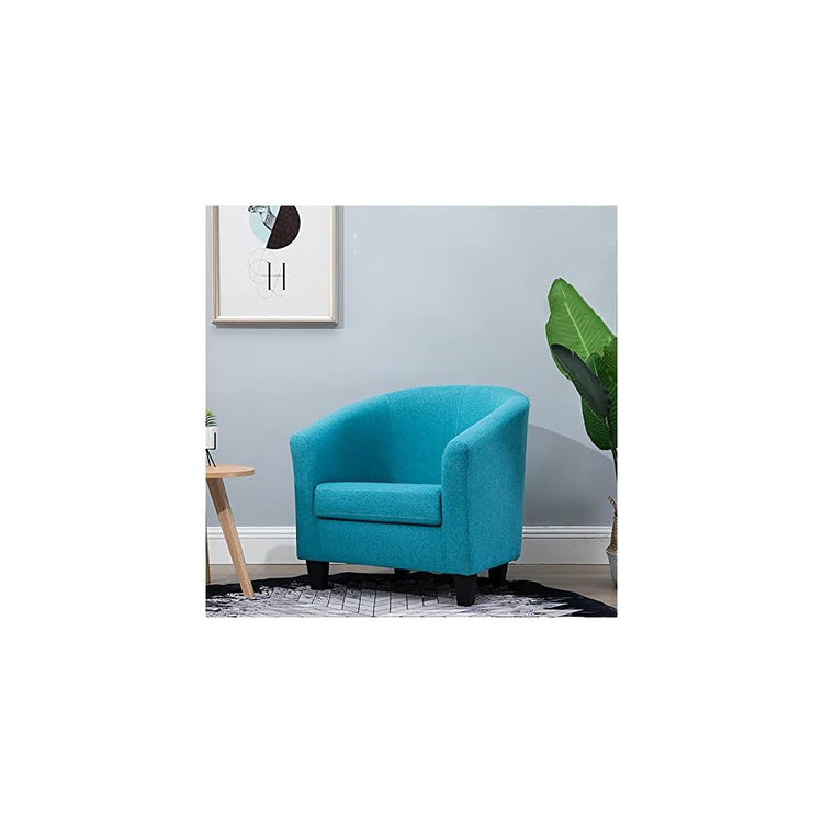 Accent Chair Living Room Chair Contemporary Lounge Sofa Chair Extra-Thick Comfortable Seat with Armrests Linen Home Office Bedroom Studio Sofa (Brown)