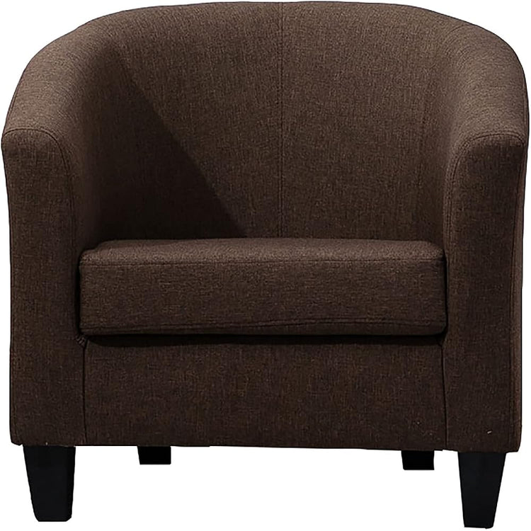 Accent Chair Living Room Chair Contemporary Lounge Sofa Chair Extra-Thick Comfortable Seat with Armrests Linen Home Office Bedroom Studio Sofa (Brown)